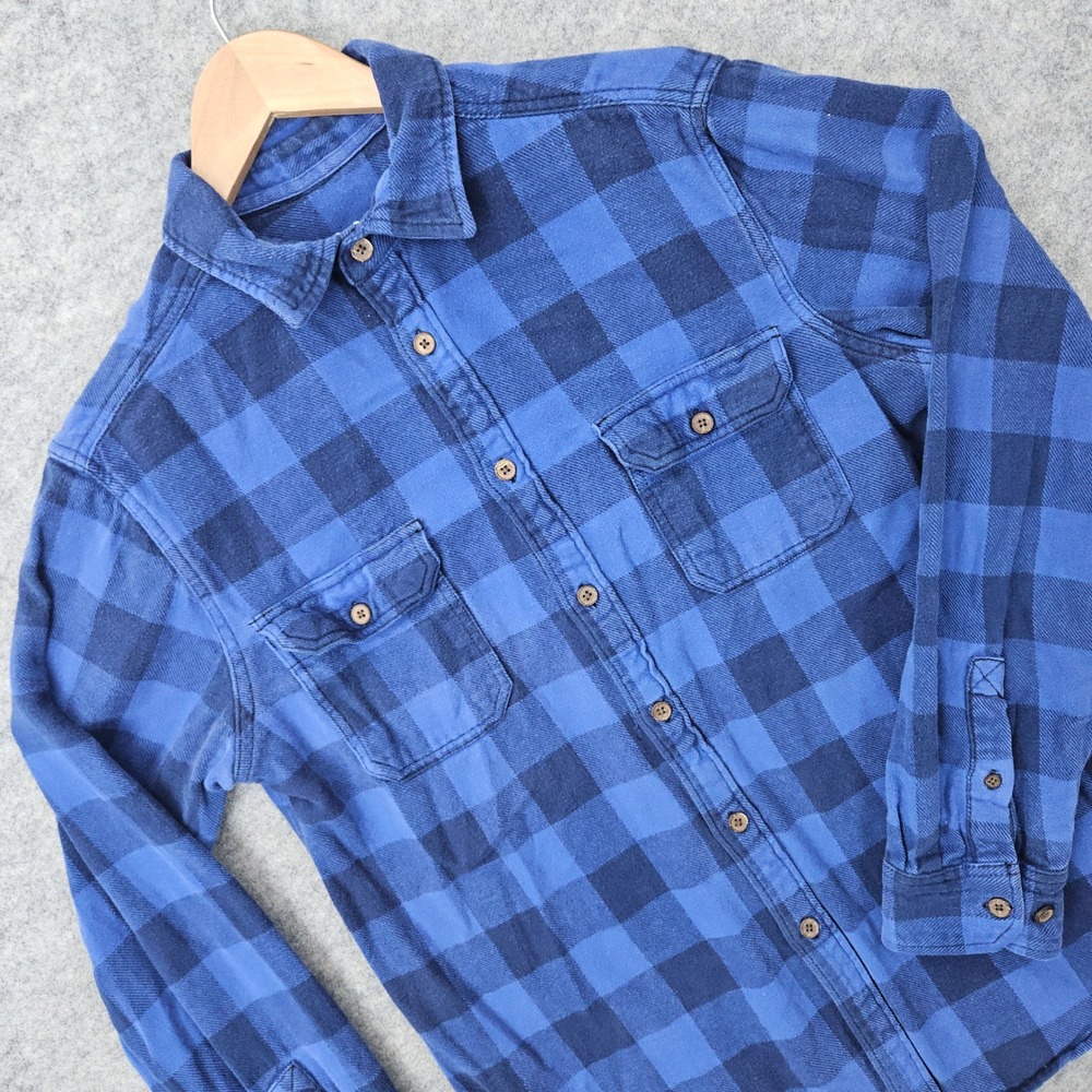 Mossimo Supply Co Flannel Shirt Men's Blue Medium Buffalo Plaid Cotton Winter